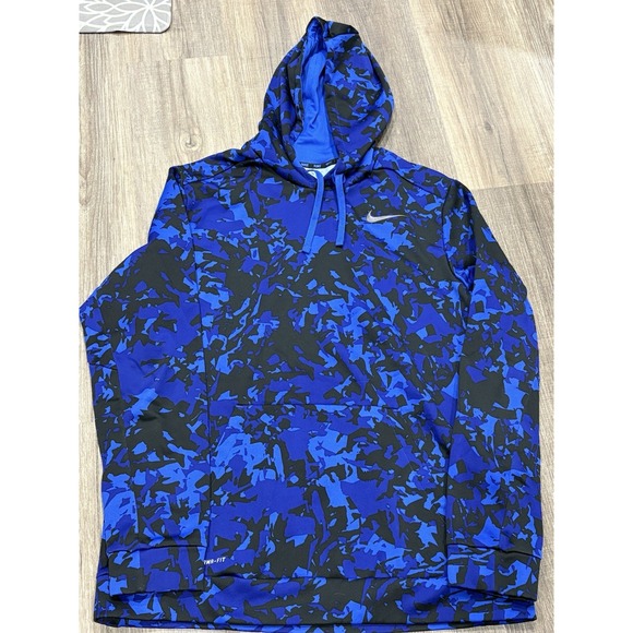 Nike DRI-FIT Therma Fit Pouch Blue Camp Hoodie Men's Size XL Long Sleeve - Picture 2 of 7